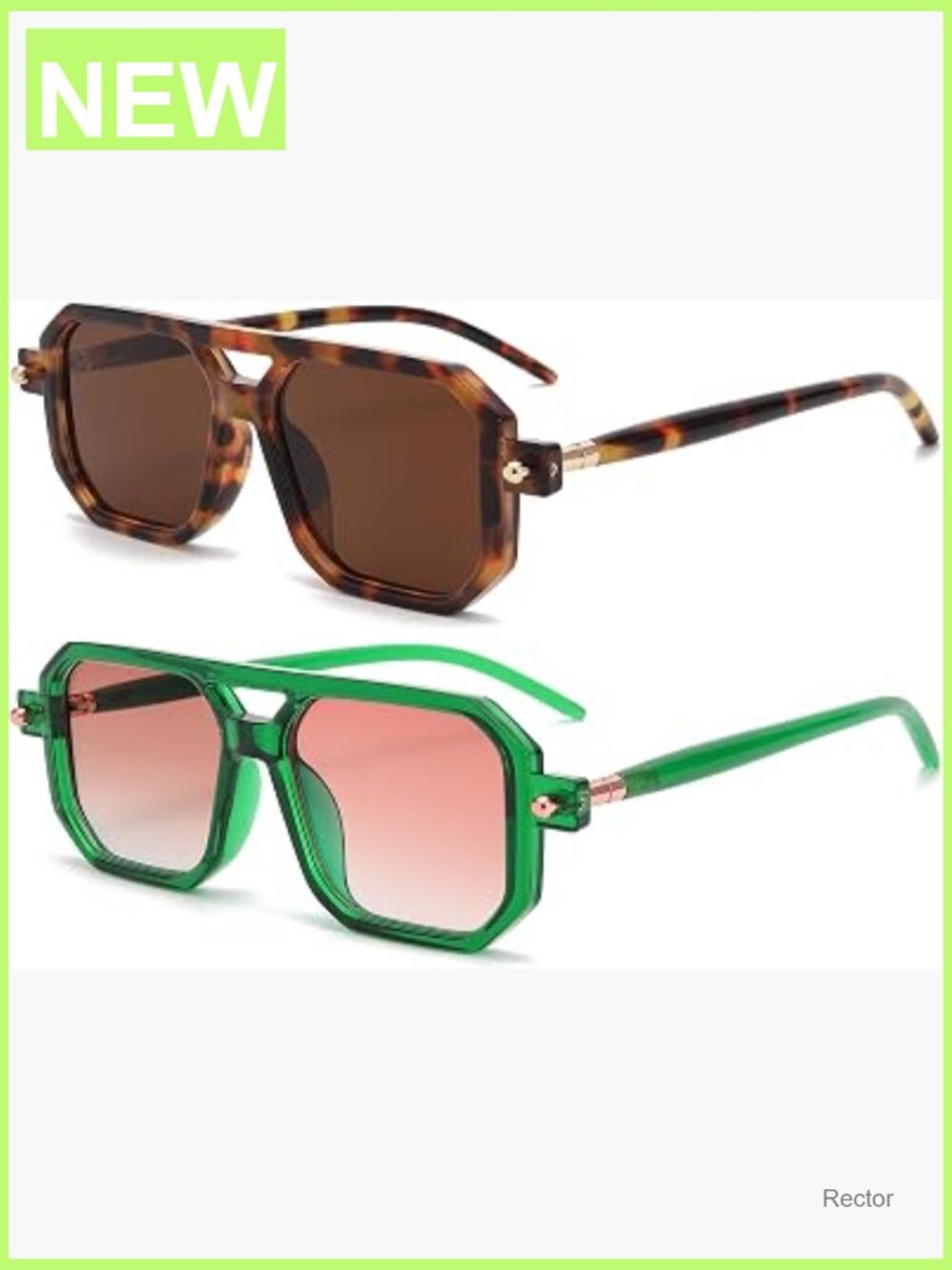 Retro 70s Aviator Sunglasses Square Stylish UV400 Vintage Sun Glasses